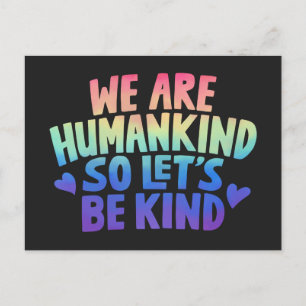 Tarjeta postal de cita de humanidad amable