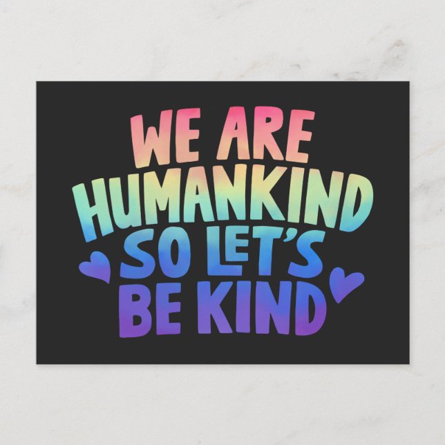 Tarjeta postal de cita de humanidad amable (Anverso)