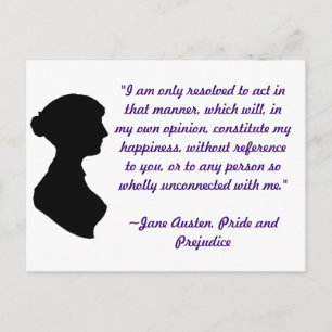 Tarjeta postal de cita de Jane Austen