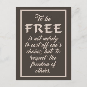 Tarjeta postal de cita de libertad