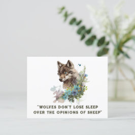 Tarjeta postal de cita de lobo