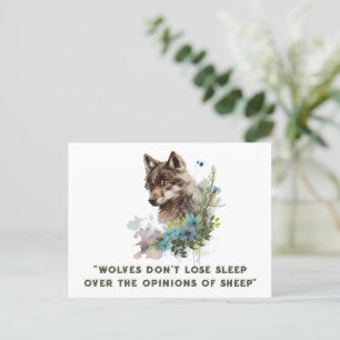 Tarjeta postal de cita de lobo