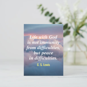 Tarjeta postal de cita de vida con Dios