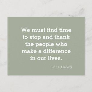 Tarjeta postal de cita inspiradora de agradecimien