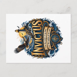 Tarjeta postal de cita inspiradora Invictus