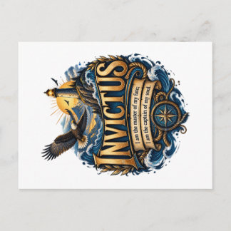 Tarjeta postal de cita inspiradora Invictus