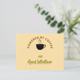 Tarjeta postal de cita minimalista de café | Buena
