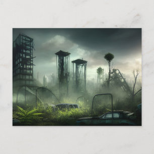 Tarjeta postal de ciudad postapocalíptica