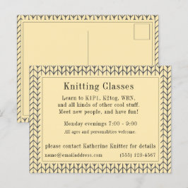 Tarjeta postal de "clases de punto" de KNIT de CRE