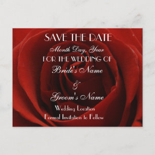 Tarjeta Postal de Clásico Anuncio de Boda con Rosa