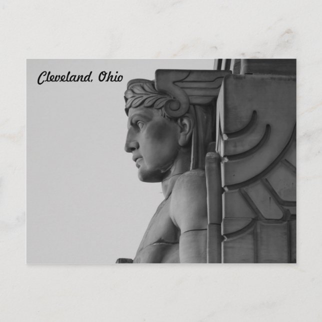 Tarjeta postal de Cleveland OH Bridge Guardian (B  (Anverso)