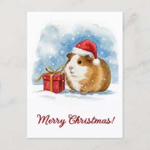 Tarjeta postal de cobaya de Navidad