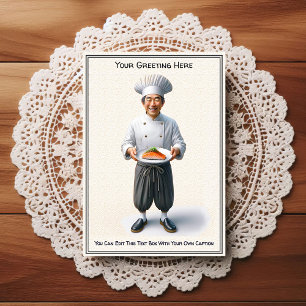 Tarjeta postal de cocina / chef personalizable par