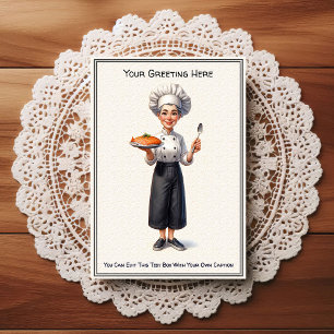 Tarjeta postal de cocina / chef personalizable par