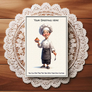 Tarjeta postal de cocina / chef personalizable par