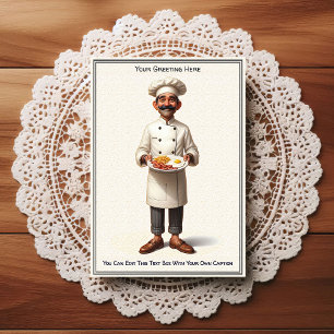 Tarjeta postal de cocina / chef personalizable par
