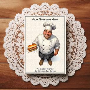 Tarjeta postal de cocina / chef personalizable par