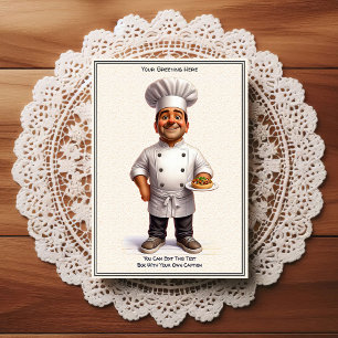 Tarjeta postal de cocina / chef personalizable par