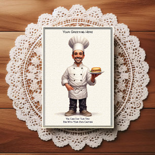 Tarjeta postal de cocina / chef personalizable par