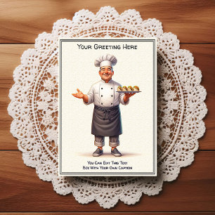 Tarjeta postal de cocina / chef personalizable par