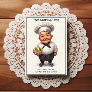 Tarjeta postal de cocina / chef personalizable par