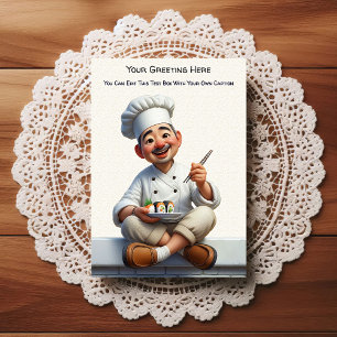 Tarjeta postal de cocina / chef personalizable par