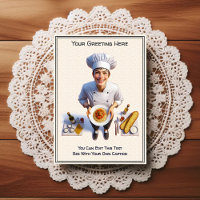 Tarjeta postal de cocina / chef personalizable par