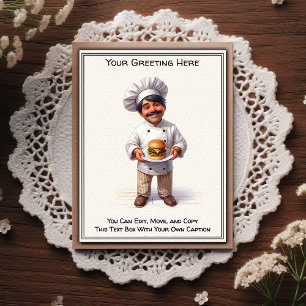 Tarjeta postal de cocina / chef personalizable par