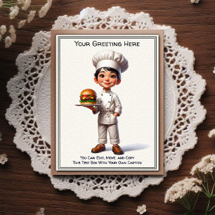 Tarjeta postal de cocina / chef personalizable par