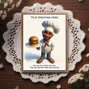 Tarjeta postal de cocina / chef personalizable par