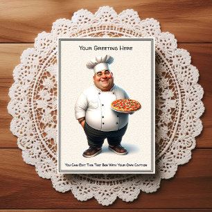 Tarjeta postal de cocina / chef personalizable par