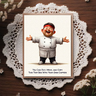Tarjeta postal de cocina / chef personalizable par