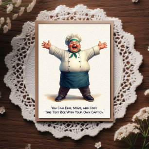 Tarjeta postal de cocina / chef personalizable par