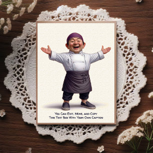 Tarjeta postal de cocina / chef personalizable par