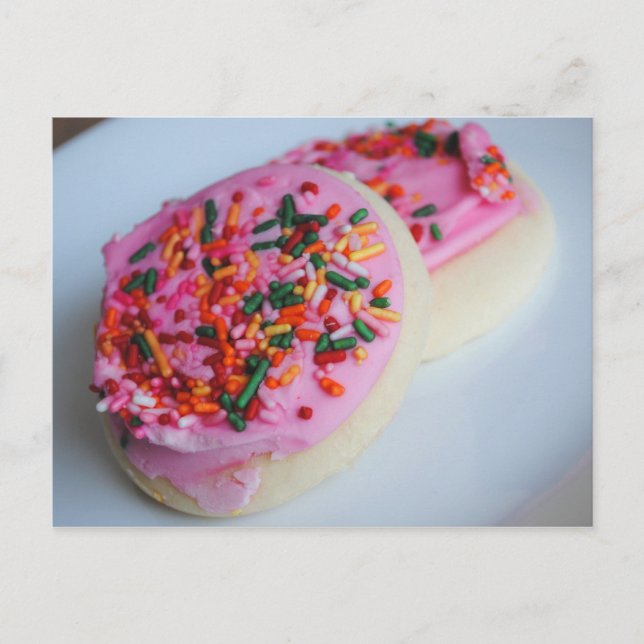 Tarjeta postal de cocina rosa con escarcha (Anverso)