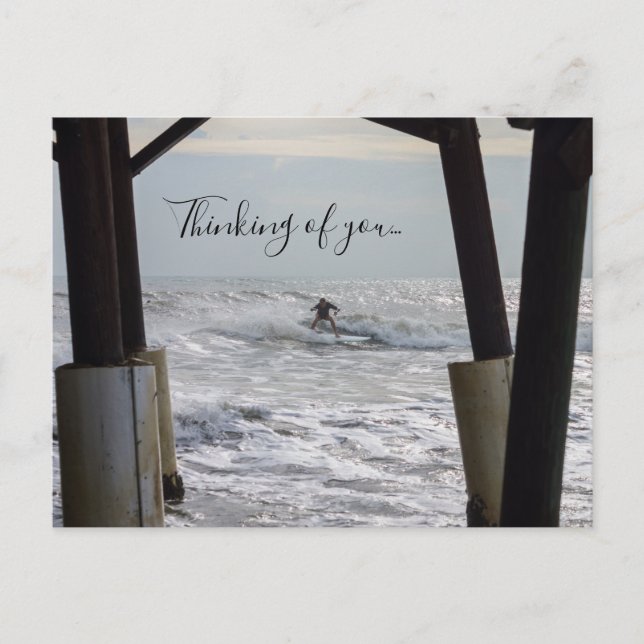 Tarjeta postal de Cocoa Surfing Thinking Of You (Anverso)