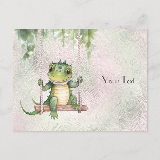 Tarjeta postal de cocodrilo bebé (Anverso)