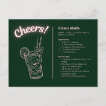 Tarjeta postal de cóctel clásico - Mojito de menta