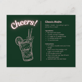 Tarjeta postal de cóctel clásico - Mojito de menta