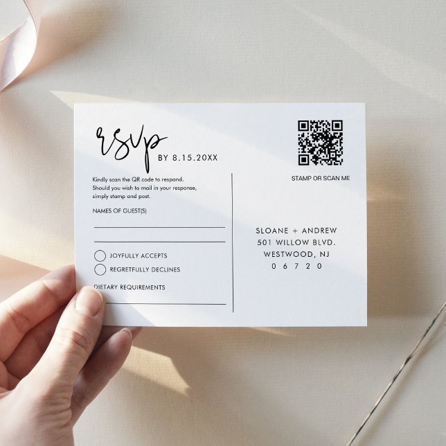 Tarjeta postal de código QR de STELLA Wedding RSVP (Subido por el creador)