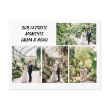 Tarjeta postal de colaje de fotos de boda moderna