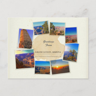 Tarjeta postal de colaje elegante del Gran Cañón