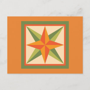 Tarjeta postal de colcha - Estrella biselada (nara