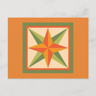 Tarjeta postal de colcha - Estrella biselada (nara