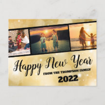 Tarjeta postal de collage de fotos de Feliz Año Nu