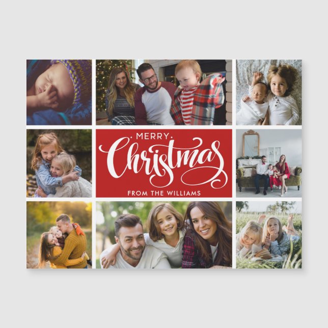 Tarjeta postal de Collage de fotos navideño (Anverso)
