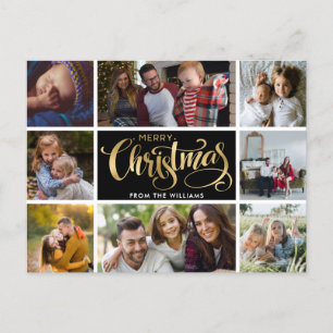 Tarjeta postal de Collage de fotos navideño
