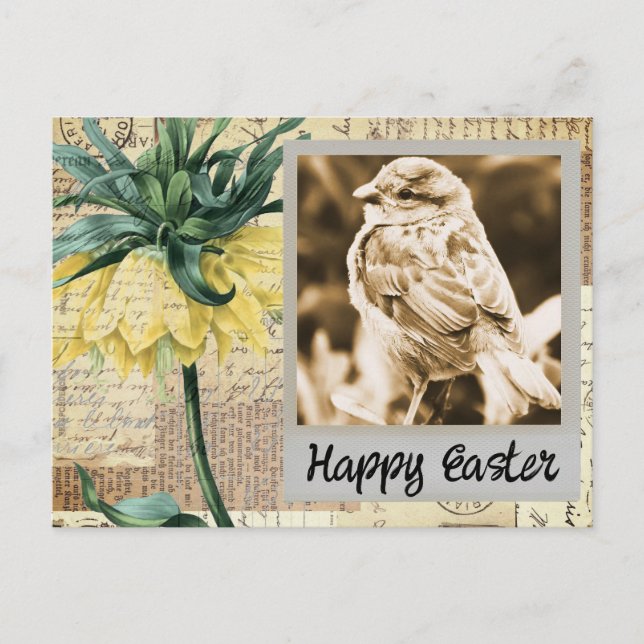 Tarjeta postal de collage de Pascua de Esparrow Vi (Anverso)