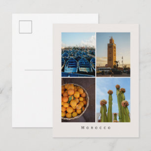 Tarjeta postal de collage de viaje por Marruecos m