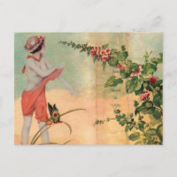 Tarjeta postal de collage francés vintage moderno
